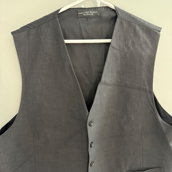 BACHRACH VEST BUTTON FRONT RIBBON TIE BACK VINTAGE WEDDING GUEST HOLIDAY MEN 48R - Picture 4 of 13